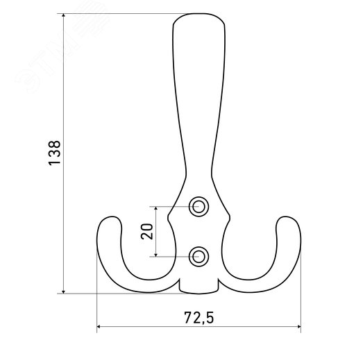 Крючок-вешалка StahlBuro 306 А SN мат. никель - фото 2