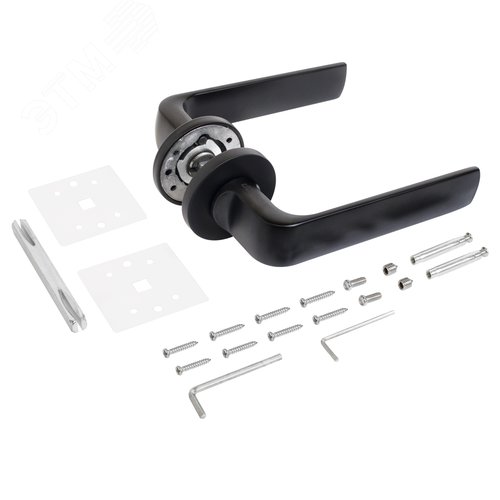 "Комплект ручек АЛЛЮР АРТ ""ЭРИКА"" BL (92150) матовый черный " - фото 2