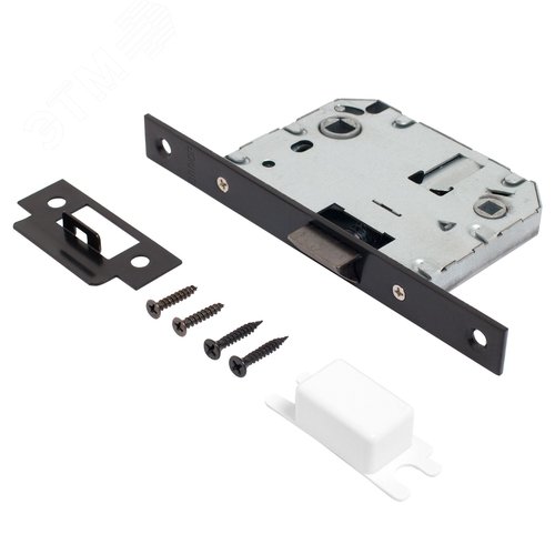 "Комплект ручка и защелка АЛЛЮР АРТ ""ЛАНА"" BL/BL +L7050S BL+BK-S2 BL(86150/S7050) матовый черный" - фото 4