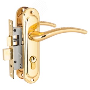 Изображение товара Замок врезной с ручками для деревянных дверей, СТАНДАРТ 132/50 GP латунь (шт)