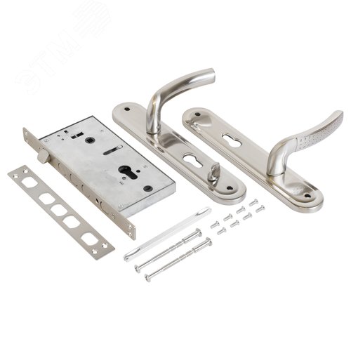 Замок врезной  БУЛАТ  ЗВ 4-4B.60.80.01.08-L АЛЬФА мат. никель без ц/м (ЗВ4-0526L) - фото 2