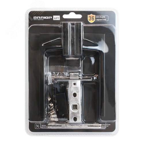 "Комплект ручка и защелка АЛЛЮР АРТ  ""ЛАНА"" BL/BL+L45-8 BL (86150/S45) матовый черный " - фото 6