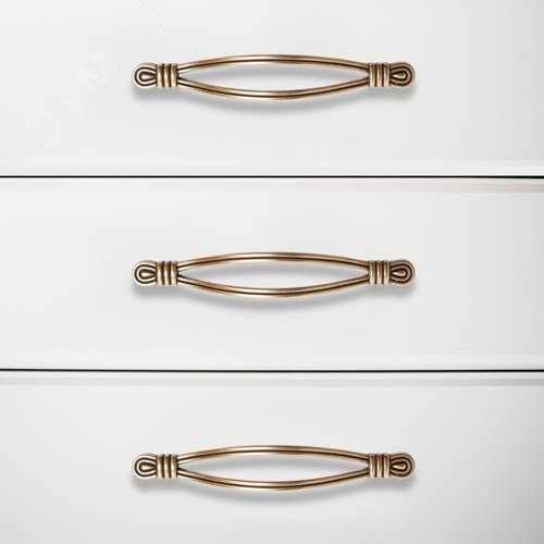 Ручка-скоба мебельная StahlBuro C2515-128 2шт., AB состаренная бронза - фото 3