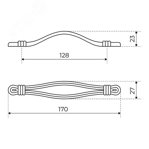 Ручка-скоба мебельная StahlBuro C2515-128 2шт., AB состаренная бронза - фото 6