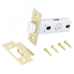 Изображение товара Защелка врезная универсальная без ручек для деревянных межкомнатных дверей, АЛЛЮР АРТ L45-8 SB золото матовое (шт)