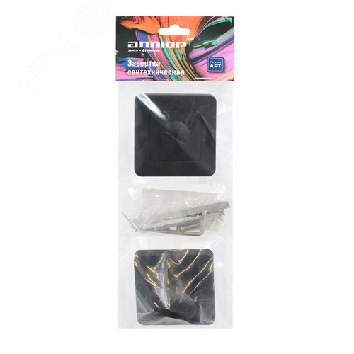 Сантехническая завертка к ручкам АЛЛЮР АРТ BK-S1 BL / BL(411515) матовый черный - фото 3