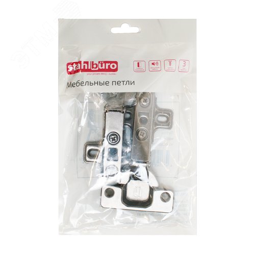 Петля мебельная накладная StahlBuro 362 А Slide-On 2шт., черная - фото 2