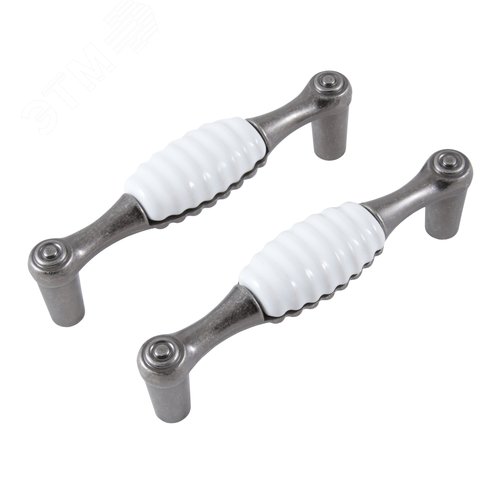 Ручка-скоба мебельная StahlBuro C2496-96 2шт., AS состаренное серебро - фото 1