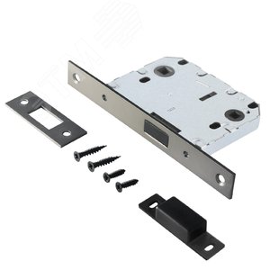 Изображение товара Защелка врезная универсальная без ручек для деревянных межкомнатных дверей, АЛЛЮР АРТ L7050-MS MBN графит (шт)