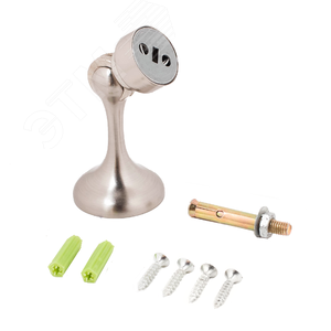 Изображение товара Ограничитель дверной магнитный с фиксацией, настенный, СТАНДАРТ 102 SN прямой никель матовый (шт)