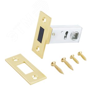 Изображение товара Защелка врезная универсальная без ручек для деревянных межкомнатных дверей, АЛЛЮР АРТ L50-8M SB золото матовое (шт)