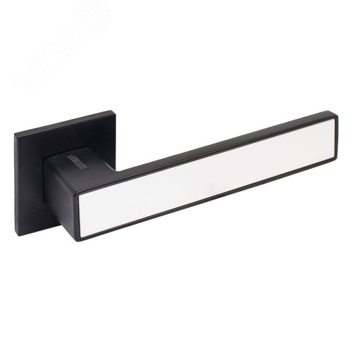 "Комплект ручка и защелка АЛЛЮР АРТ ""ЛАНА"" BL/W+L7050S BL+BK-S2 BL(861511/S7050) мат. черн./бел" - фото 2