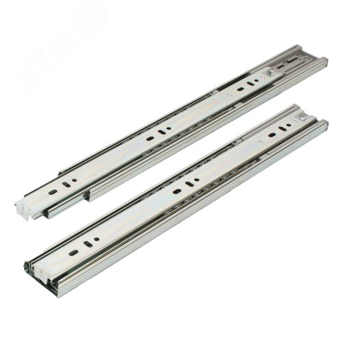 "Направляющие шариковые с доводчиком StahlBuro 45-350 /14""/ хром " - фото 1