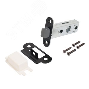 Изображение товара Защёлка АЛЛЮР АРТ L45-8-PR18 BL матовый черный пластик овал.торц.планка18мм б/ручек (шт)