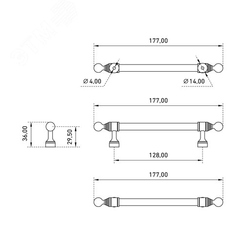 Ручка-скоба мебельная StahlBuro AP2306-128 2шт., CP хром - фото 6