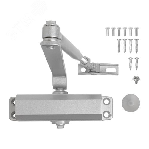 Доводчик дверной АЛЛЮР  COMFORT ДД 132/2-3 A-S (до 80 кг) серебро - фото 7