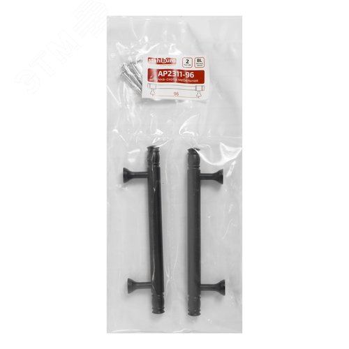 Ручка-скоба мебельная StahlBuro AP2311-96 2шт., BL матовый черный - фото 4