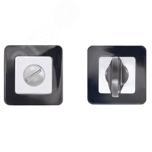 Изображение товара Завертка-фиксатор сантехническая для защелок, замков, задвижек к ручкам АЛЛЮР АРТ BK-S1 BT/CP (41142) черный титан (шт)