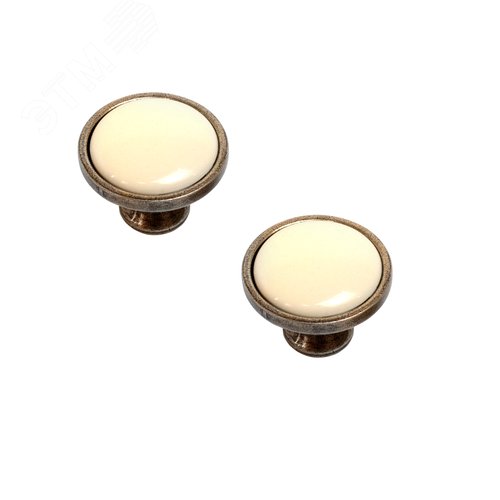 Ручка-кнопка мебельная StahlBuro C2501 2шт., AB старая бронза - фото 1