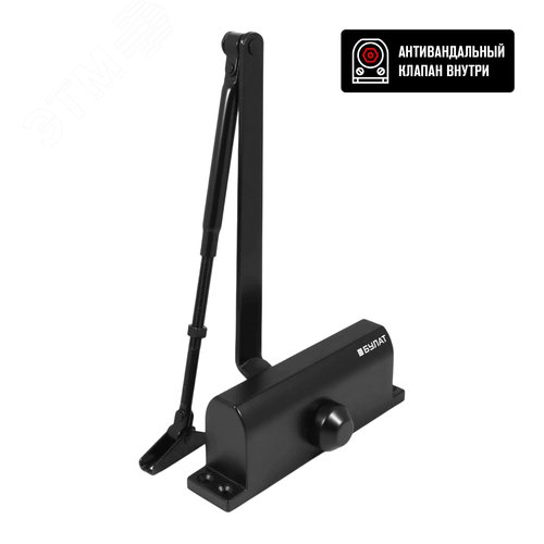 Доводчик дверной  БУЛАТ  ULTIMATE ДД-120 A-B (60-140 кг) черный - фото 1