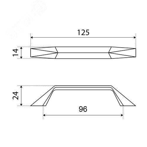 Ручка-скоба мебельная StahlBuro A109-96 2шт., BL матовый черный - фото 4