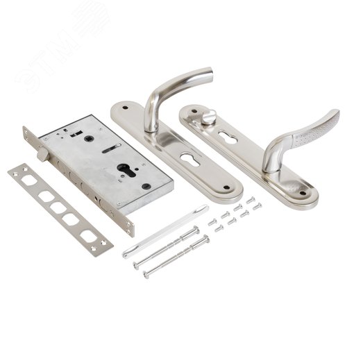 Замок врезной  БУЛАТ  ЗВ 4-4B.60.80.01.08-R АЛЬФА мат. никель без ц/м (ЗВ4-0526R) - фото 2