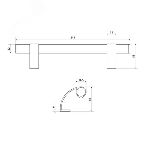 Ручка скоба БУЛАТ РС-02.345.9005 черный - фото 3