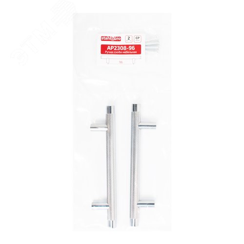 Ручка-скоба мебельная StahlBuro AP2308-96 2шт., CP хром - фото 4