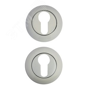 Изображение товара Накладка декоративная (комплект) под цилиндровый механизм замка, АЛЛЮР АРТ ET-R1 W/CP (32112) белый/хром (шт)