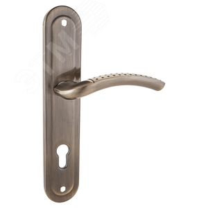 Изображение товара Ручка на планке под замок и цилиндровый механизм (комплект), АЛЛЮР 132-1 85мм AB старая бронза (шт)