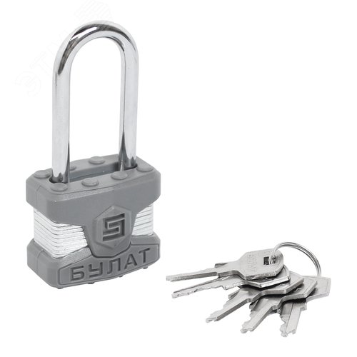 Замок навесной БУЛАТ ВС 0140-01 ПЛ стальной - фото 1