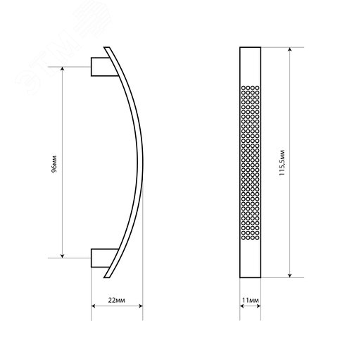 Ручка-скоба мебельная StahlBuro A345-96 2шт., SC матовый хром - фото 6