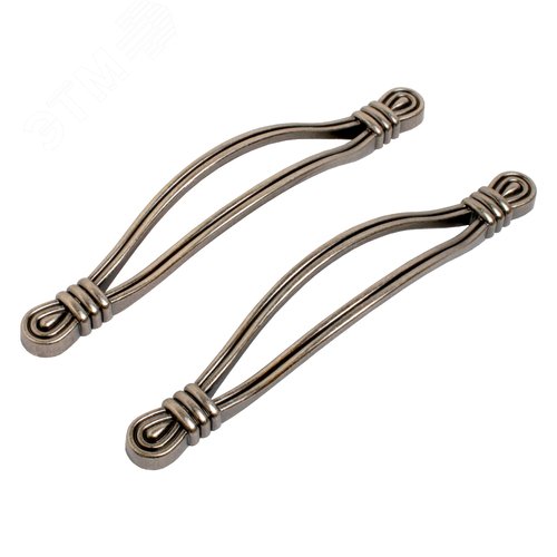 Ручка-скоба мебельная StahlBuro C2510-128 2шт., AS состаренное серебро - фото 1