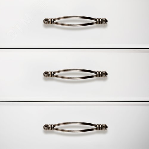 Ручка-скоба мебельная StahlBuro C2510-128 2шт., AS состаренное серебро - фото 3