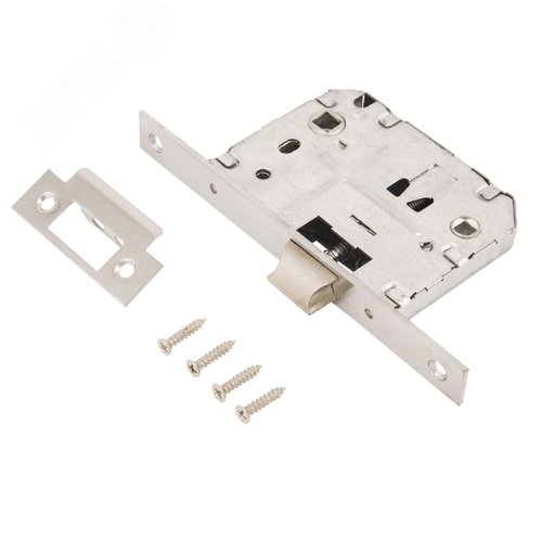 "Комплект ручка и защелка АЛЛЮР АРТ ""ЛАНА"" CP/W +L7050S CP+BK-S2 CP (86211/S7050) хром/белый " - фото 4