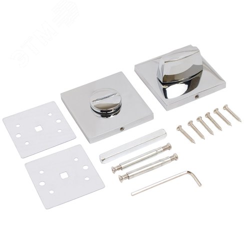 "Комплект ручка и защелка АЛЛЮР АРТ ""ЛАНА"" CP/W +L7050S CP+BK-S2 CP (86211/S7050) хром/белый " - фото 5