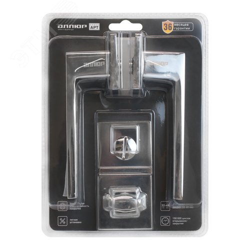 "Комплект ручка и защелка АЛЛЮР АРТ ""ЛАНА"" CP/W +L7050S CP+BK-S2 CP (86211/S7050) хром/белый " - фото 8