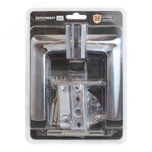 "Комплект ручка и защелка АЛЛЮР АРТ  ""ТИНА"" SC+L45-8 SC (8890/S45) матовый хром " - фото 7