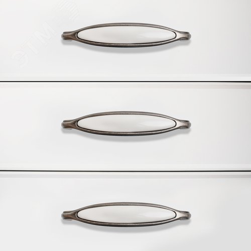 Ручка-скоба мебельная StahlBuro C0003-128 2шт., AS состаренное серебро - фото 2