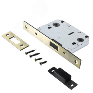 Изображение товара Защелка врезная универсальная без ручек для деревянных межкомнатных дверей, АЛЛЮР АРТ L7050-MS AB старая бронза (шт)