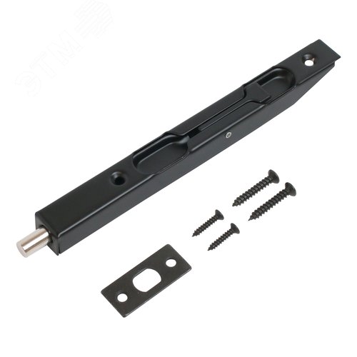 Шпингалет торцевой АЛЛЮР 01-160 BL матовый черный - фото 2