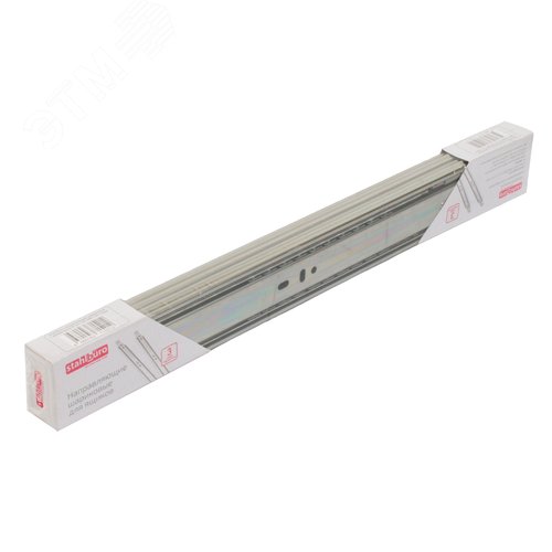 "Направляющие шариковые с доводчиком StahlBuro 45-400 /16""/ хром " - фото 2