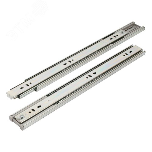 "Направляющие шариковые с доводчиком StahlBuro 45-400 /16""/ хром " - фото 1