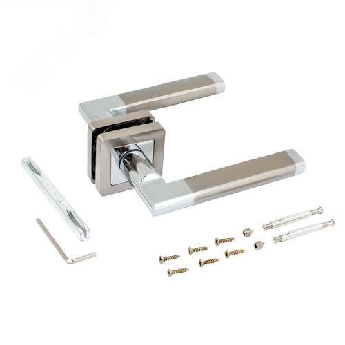 Ручка на планке АЛЛЮР AL71 SN/CP мат.никель/хром - фото 2