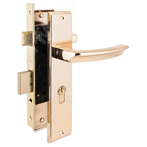 Изображение товара Замок врезной цилиндровый с ручками для деревянных дверей АЛЛЮР АРТ ЗВ4-70.08 GP золото (латунь) (шт)