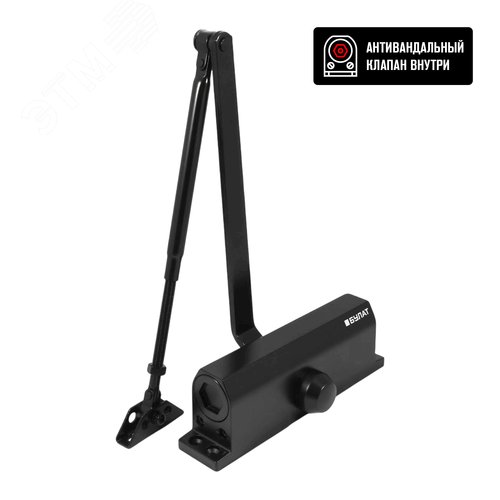 Изображение товара Доводчик дверной БУЛАТ ULTIMATE ДД-150 A-B (80-160 кг) черный (шт)