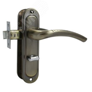 Изображение товара Защелка дверная правая с механизмом дополнительной фиксации изнутри, СТАНДАРТ ЗЩД 132/50 R AB бронза (шт)