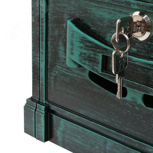 "Ящик почтовый АЛЛЮР №4011В ""Герб"" зеленая патина" - фото 4