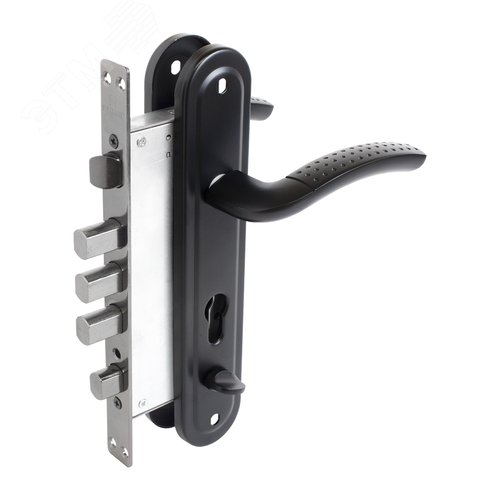 Замок врезной  БУЛАТ  ЗВ 4-4B.60.80.01.03-L АЛЬФА черный без ц/м (ЗВ4-0526L) - фото 1