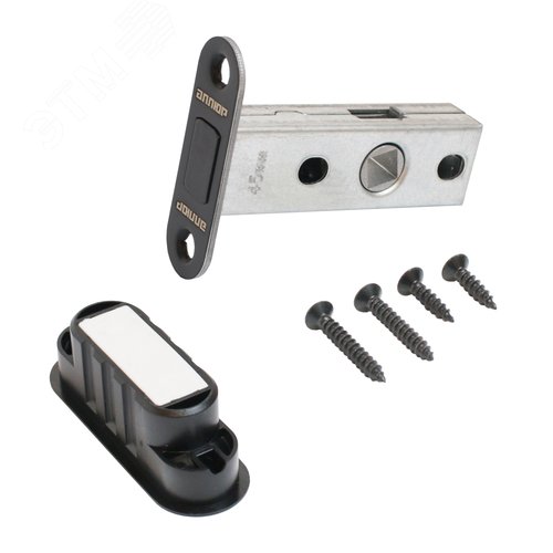 Защёлка МАГНИТНАЯ АЛЛЮР АРТ L45-8M-R18 BL матовый черный - фото 1